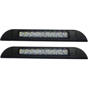 Raycharm 10" RV Camper LED Awning Porch Utility Light Fixture, 40 Down Angle Beam, 6000K Cool-White, 12V/24V DC, High Light-Output Low Ampere Draw, Aluminum Housing Black Finish, 2-Pack