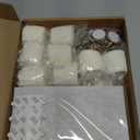 Wedding Invitation Accessories Kit, Pre-Folded Vellum Jackets for 57 Invitations with Wax Seal Stickers, Ribbon & Dried Flowers, Elegant Wedding Invitation Accessories for DIY Bridal Invites (White-Rose, 50)