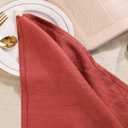 Amazhiyu Pure Linen Dinner Napkins Washable Reusable, Set of 4, 17x17inch, Dark Red
