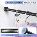 Black Shower Curtain Rod 34-96 Inches(2.8-8ft) Never Rust Adjustable Shower Rod Spring Tension Non Slip No Drilling Shower Rods for Bathroom Garland Window