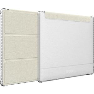 TUDIA SKN FLIP Designed for Onyx Boox Go Color 7 Case (2024) - [Enhanced Auto Wake/Sleep Technology] Shockproof Slim Transparent TPU Back with Textured Leather Trifold 7" Cover (Beige) (Beige)