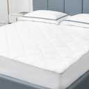 Sunflower Queen Mattress Pad Cover, Cotton Mattress Cover Hypoallergenic, Extra Deep Pocket 18"-22" Quilted Mattress Protector Queen Size Thin Version, Soft Breathable and Noiseless, White