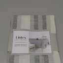 Limalred Farmhouse Striped Embroidery Rectangle Tablecloth, Openwork Heavy Weight Linen Wrinkle Resistant Table Cloth Coffee Table Cover for Home Party Banquet Decor 36x55 Inch Grey