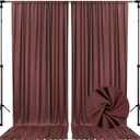 10 x 10 Feet Red Brown Backdrop Curtain for Partie, Background Curtains for Photoshoot, Birthday, Wedding, Halloween, Thanksgiving, Christmas, New Year Party Decorations 5Ft x 10Ft, 2 Panels