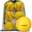 Avesfer Practice Foam Softballs 11 inch with Mesh Bag Soft Oversize Foam Baseballs Safely Training Batting Hitting Ball and Fielding Indoor Outdoor for Kids Teenager Players Pack 6 (Yellow)