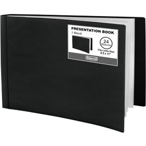 Dunwell 8.5x11 Portfolio Binder (Horizontal), Plastic Presentation Book, 24 Pockets Displays 48 Pages of Letter Size Documents, Certificates, Keepsakes, Art Portfolio Folder, Acid-Free Poly
