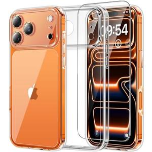 TAURI for iPhone 17 Pro Case, Full Camera Protection with Screen Protector, Anti-Yellowing Military-Grade Protection Shockproof Slim Phone Case for iPhone 17 Pro, Clear