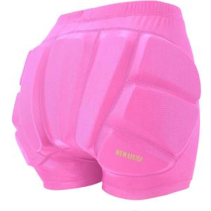 Kids Butt & Hip Padded Shorts for Skating,Youth Hip Protection Pads Figure Skating Shorts Crash Butt Pads for Tailbone & Butt (X-Small, Pink)