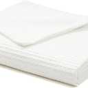 YnM Cotton Waffle Weave Duvet Cover for Weighted Blankets with 16 Strings (Coconut White, 48''x72'')