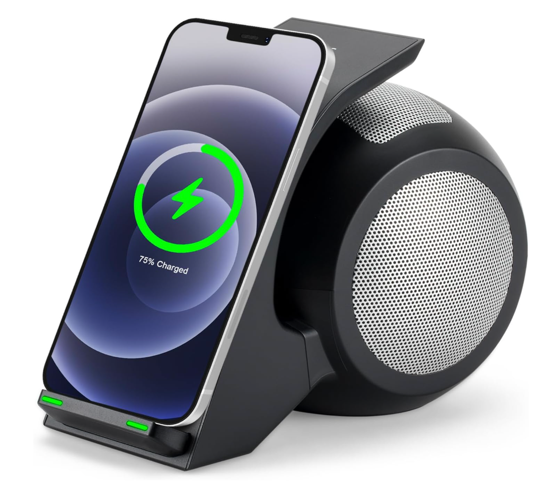 CENSHI Bluetooth Speaker Wireless Charger 2 in 1,Wireless Charging Station for Phone, Stereo Sound Speaker,Compatible with iPhone 17/16/15/14/13 Series,Samsung Galaxy S25/S24/S23/S22,Google etc ﻿
