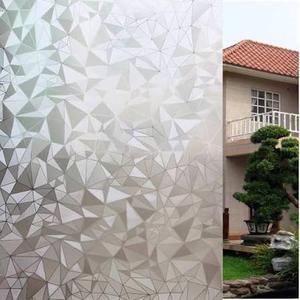 Bloss Privacy Window Film,3D Diamond Decorative Windows Cling Stained Glass Film Non Adhesive for Home Office Privacy/Decoration/Heat Control 35.4"x 78.7"