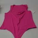 REORIA Butsmooth Womens Sexy Sleeveless Square Neck Double Lined Basic Bodysuit Tank Tops (XX-Large, Neon Rose Red)