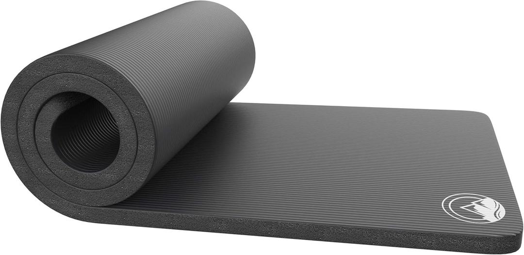Foam Sleeping Pad for Camping - 0.75-Inch-Thick Waterproof Sleep Pad with Carry Straps for Cots, Tents, or Sleepovers by Wakeman Outdoors (Blue) (Black)