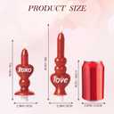 WDS WONDROUS Flameless Heart Candles Set of 2, Red LED Valentine's Day Candles - Battery Operated Love & XOXO Heart Shaped Candle for Home Decor, Wedding, Gift for Her