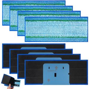 Upgraded M6 Wet Mopping Pads for iRobot Braava Jet M6 Series (6110) (6012) (6112) (6113) Ultimate Robot Mops, New Sticky Design, Detachable, Washable and Reusable M6 Mop Pads for iRobot, 8 Pack (Upgraded Mop Pads)