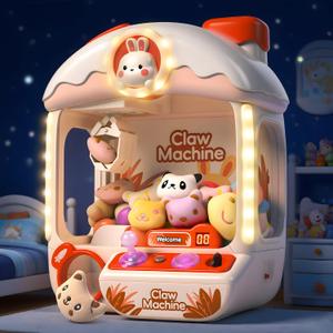 cossy Claw Machine for Kids, Large Rabbit Toy Claw Machine, Mini Arcade Claw Machines with Sound Lights, 360 Crystal Joystick, Fidget Toys and Surprise Eggs, Birthday Gifts for Girls Boys (Red)