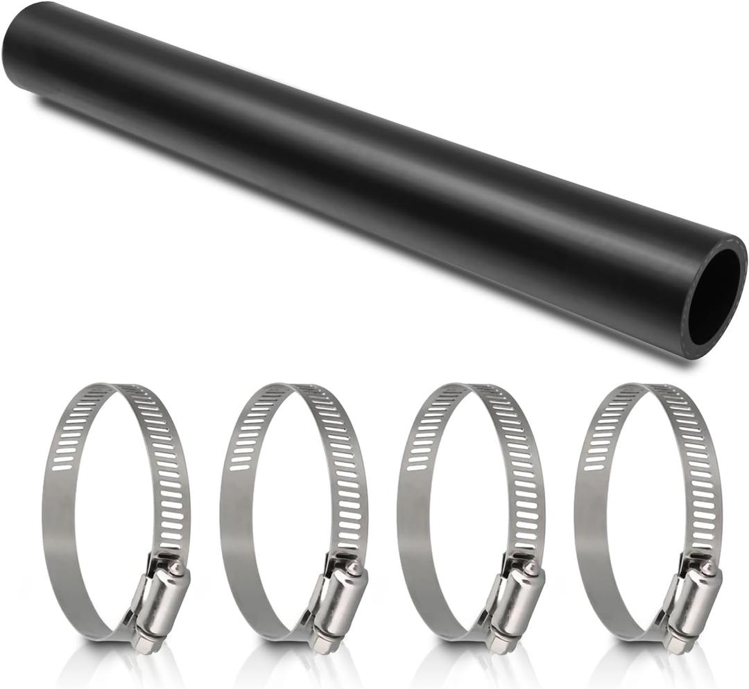 Gasoline Fuel Filler Neck Hose with 4 Hose Clamps,1 1/2 inches Inside Diameter Fuel Hose, Reinforced Gas tank filler hose (straight, 1 1/2" ID 15 7/8" Long)