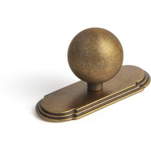 Goo-Ki 1.0''(24mm) Dia Cabinet Knob with Backplate,Antique Brass Drawer Knobs with Zinc Alloy Material,6 Packed