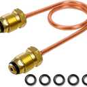 MENSI Propane Regulator Copper Pigtail Tubing Hose POL x POL 15" Long for High Pressure Regulator and Propane Tank Connection, with 5 Pieces of Backup O-Ring