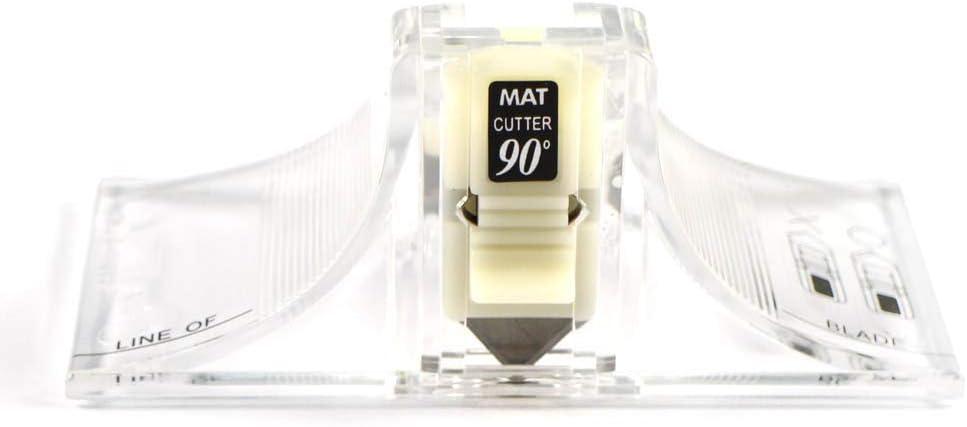 Cutter 45 & 90 degree bevel Mat Board Cutter, With 3pcs Free Replacement Blade (White)