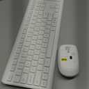 Wireless Keyboard and Mouse Combo, Full Size Silent Ergonomic Keyboard and Mouse, Long Battery Life, Optical Mouse, 2.4G Lag-Free Cordless Mice Keyboard for Computer, Mac, Laptop, PC, Windows(White)