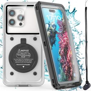 Professional Underwater Snorkeling Diving Phone Case for iPhone 15/14/13/12/11 Pro Max/XR/XS/X Samsung Galaxy S24/S23/S22/S21, Scuba Dive Waterproof Case Underwater Photo & Video Housing (Black)