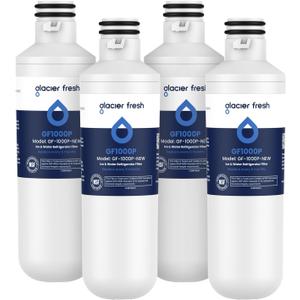 GLACIER FRESH LT1000PC Replacement Water Filter, Compatible with LT1000PC/PCS, LT1000PC, LT-1000PC, MDJ64844601, ADQ747935 ADQ74793504 Water Filter 4 Pack