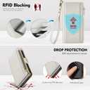 Antsturdy Compatible with Motorola Moto G Power 5G 2023 Wallet Case with Card Holder,Women Men PU Leather Flip Protective Phone Case RFID Blocking Stand Wrist Strap Zipper Credit Card Slots,Beige