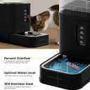 Gardner Pet 2.2 Gallon Automatic Dog Water Bowl Dispenser 8.5L Gravity Water Feeder with Stainless Steel Bowl & Maifan Stone Filter, BPA-Free for for Cats and Dogs (Black, 2.2 Gallon)