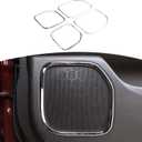 RT-TCZ for Silverado Chrome Door Speaker Frame Trim Cover for Chevy Silverado GMC Sierra 2014 2015 2016 2017 2018 Chrome Interior Accessories 4pcs