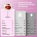 1X/30X Makeup Mirror with Lights, Brightness Adjustable with 3 Colors, Double Sided Magnifying Mirror with 360 Rotation, Lighted Makeup Mirror with Magnification, Ideal Gift for Women