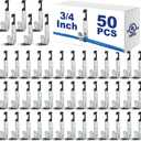 Zonon 50 Pcs 3/4 Inch Galvanized Steel J Hook with Bat Wing Heavy Duty Cable Support Straps Hangers for Hanging Cable Management to Ceiling Grid Wire & Threaded Rod, Ul Certification