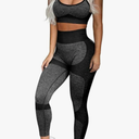 OLCHEE Women’s Workout Sets 2 Piece - Seamless Yoga Leggings and Cross-Strap Sports Bra Gym Outfits Activewear Matching Set, 2XL