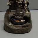 innodept12 Animated Halloween Small Village House - Moving Train and Skull Ghosts Tombstones Figurines with Pre-Lit Spooky Voice, Battery Operated, Not Including