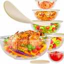 Jelife Glass Mixing Bowls with Lids Sets - 6 Packs Size: 5.9-3.7-2.1-1-0.5-0.2QT, Borosilicate Nesting Glass Bowls Containers for Baking,Salad,Meal Prep,Serving,Food Storage,BPA Free & Dishwasher Safe