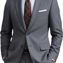 AIBUYTA Mens Suit Slim Fit 2 Piece, Blazer Pants Business Dark Gray Suits for Men Wedding Groomsmen Tuxedo Prom Mens Suit Size 46
