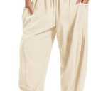 VILIGO Women's Linen Pants Flowy Wide Leg Casual Beach Travel Vacation Palazzo Harem Barrel Pants 2XL-3XL