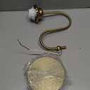 KCO Lighting Mid Century Modern Wall Sconce Vintage 1-Light Green Glass Wall Sconce Antique Brass Wall Light Fixture Brushed Gold Bathroom Vanity Light Hallway Sconces Wall Lighting