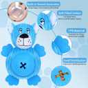 Interactive Dog Toys, Plush Dog Toy with Treat Dispensing Ball, Squeaky Dog Toy with Cute Plastic Paws for Playing,Slow Eat Hiding Food Enrichment Toy for Small & Medium Breeds (Blue)