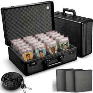 Graded Card Storage Box - Lockable PSA Slab Case for Graded Cards, Baseball and Sports Card Case, Baseball Storage Box Holds 160 Slabs or 640 Toploaders Fits BGS SGC, Fits Popular Trading Cards
