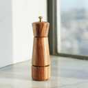 Pepper Grinder, Pepper Mill with Adjustable Stainless Steel, Acacia Wood, 16.5 cm Height, Bottom Dia: 5 cm, Upper Dia: 4.5 cm (Tray is NOT Included)