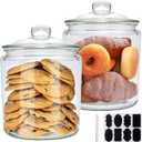 Accguan 1-Gallon Food Storage Containers,Glass Cookie Jar with Lid,Glass Jars for Bath Salts,Flour,Spices,Halloween Candy,Detergent,Kitchen Storage,Holiday Decoration Jars,DIY Gifts,2pcs