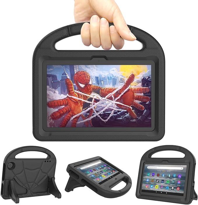 Tablet 7 inch for Kids Case, DICEKOO Anti-Slip Shock Proof Kids Friendly with Foldable Stand Back Cover Cases Only Compatible 2022 Release 12th Genearion Latest New 7 in Android NOT Fit iPad - Black