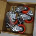 Enyke 2 Inch Long Stem Casters 600 LBS with 5/16" x 11/2" (8 x 38mm) Stem, Wet Dry Vac Replacement Casters Set of 4, 360 Degree Swivel Castor Wheels with Double Ball Bearing, Red