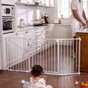 Babelio Baby Gate Extra Wide, Auto Close Dog Gate Pet Gate for House Stairs Doorways Fireplace (White, 31" Wide Extension - 2 Panels)