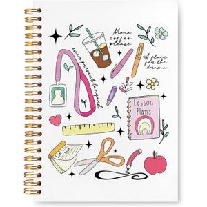 VIIJJUE Trendy Teacher Notebook, Back to School Teacher Gifts Journal, Teachers Appreciation Gifts Journals for Writing, Aesthetic Teaching Hardcover Spiral Notebooks, 5.5x8.3 Inch