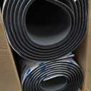 OCEANBROAD Self-Adhesive 96''x36'' 2 Rolls Boat Flooring with 3M Adhesive Backing EVA Foam Boat Decking Faux Teak Marine Non-Slip Sheet for Jon Boats Helm Pad Floor, Dark Gray with Black Seam Lines
