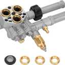 Pressure Washer Pump Head Assembly AR43361,Troy Bilt SRMW2.3G28 SRMW2.4G28 Pumps, AR43361 Pressure Washer Pump Head, Replacement for Annovi Reverberi Toro for Troy Bilt with Unloader and Relief Valve