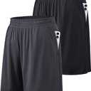 BALENNZ Athletic Shorts for Men with Pockets and Elastic Waistband Quick Dry Activewear 1 Pack Black Large 