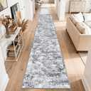 Washable Carpet Runners for Hallway 14ft-Non Slip Floor Runners for Dogs, Abstract Hallway Runner Rug with Silicone Backing, Stain Resistant Rug for Indoor High Traffic,2.6x14,Gray
